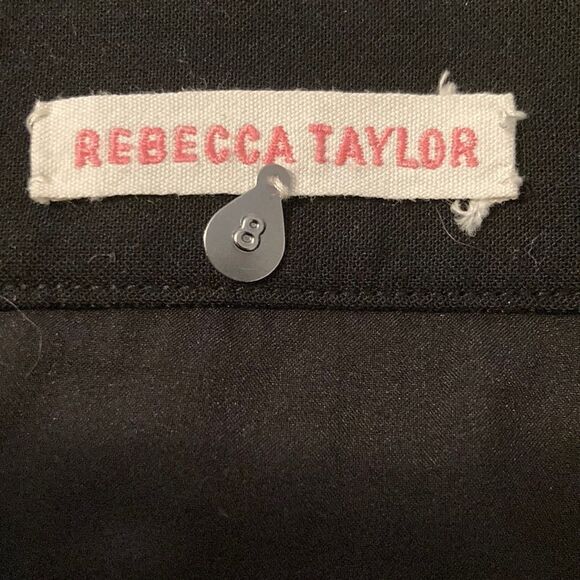 REBECCA Taylor Black Lamb Leather Zip Front Skirt Size 8 - Picture 2 of 5